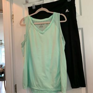 2pc tank and adidas Capri leggings